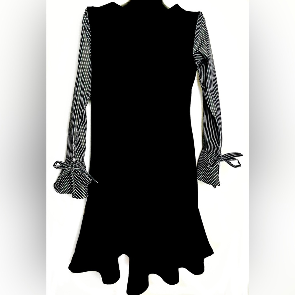 Long Sleeve Bow Accented Dress